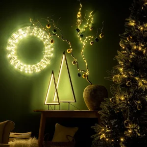 Kerstdecoratie set van 2 LED-verlichting zwart LOPPI