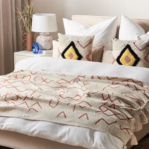 Plaid BHIWANI Katoen 130 x 180 cm Beige
