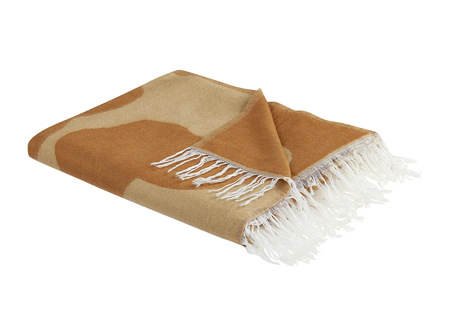 Deken beige/oranje 130 x 170 cm BANGRE