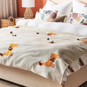 Plaid KHANDWA Katoen 130 x 180 cm Beige Plaid KHANDWA Katoen 130 x 180 cm Beige