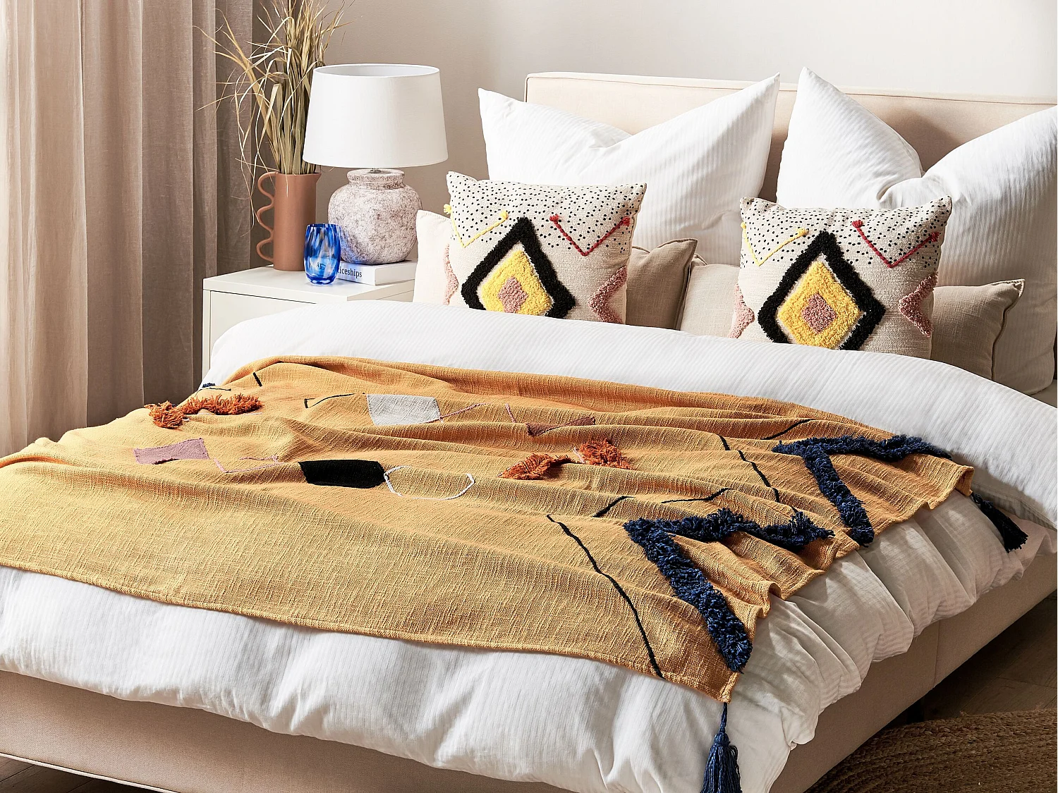 Plaid SHIMLA Katoen 130 x 180 cm Oranje
