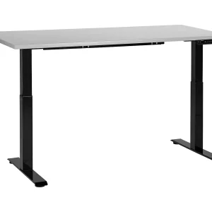 Bureau elektrisch verstelbaar grijs/zwart 160 x 72 cm DESTINES Bureau elektrisch verstelbaar grijs/zwart 160 x 72 cm DESTINES