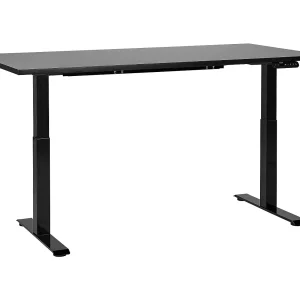 Bureau elektrisch verstelbaar zwart 160 x 72 cm DESTINES Bureau elektrisch verstelbaar zwart 160 x 72 cm DESTINES