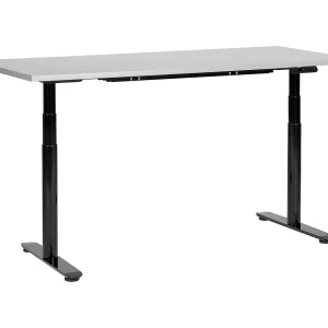 Bureau elektrisch verstelbaar grijs/zwart 160 x 72 cm DESTINAS Bureau elektrisch verstelbaar grijs/zwart 160 x 72 cm DESTINAS