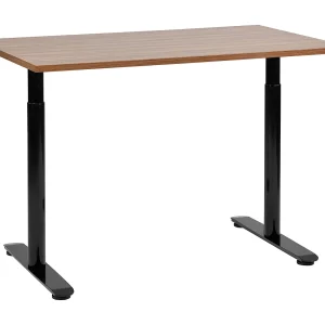Bureau handmatig verstelbaar donkerbruin/zwart 120 x 72 cm DESTINAS