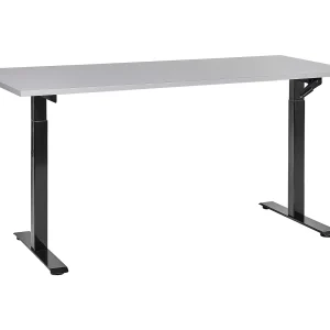 Bureau handmatig verstelbaar grijs/zwart 160 x 72 cm DESTINES