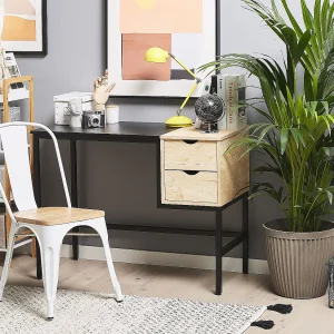 Bureau HARPER Zwart 100 cm 48 cm met opbergruimte