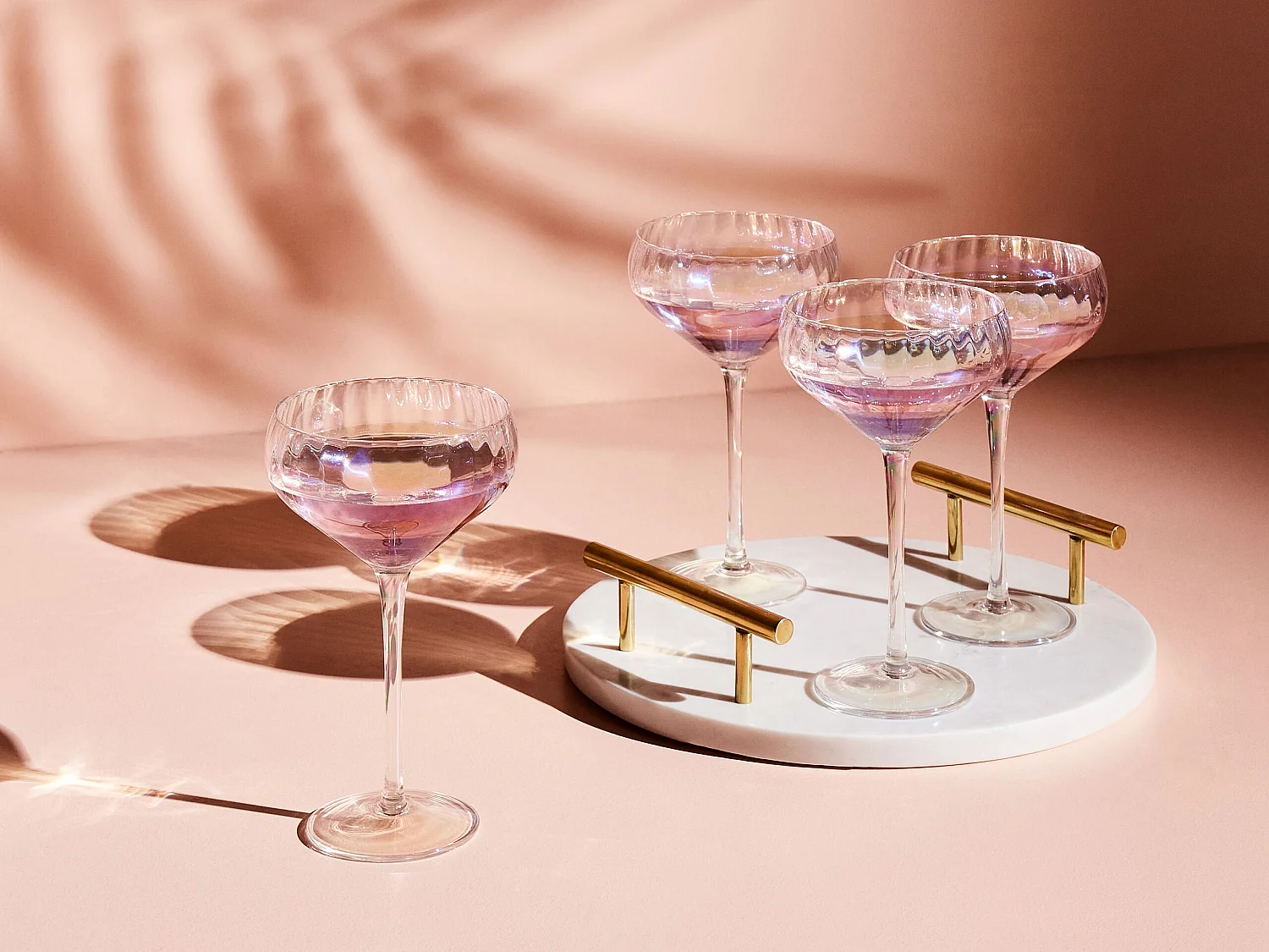 Set van 4 champagne coupes MORGANITE 300 ml Transparant