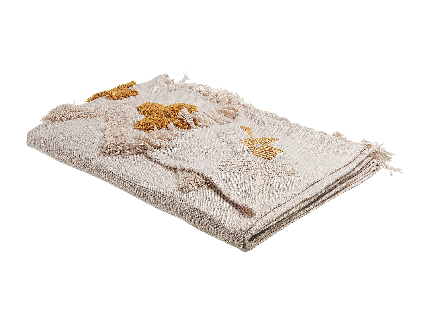Deken beige/geel 130 x 180 cm ADONI