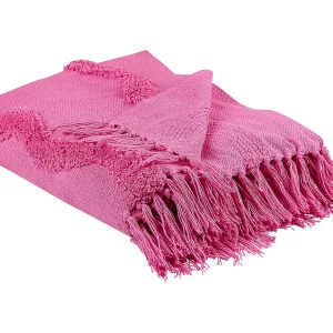 Deken roze 125 x 150 cm KHARI Deken roze 125 x 150 cm KHARI