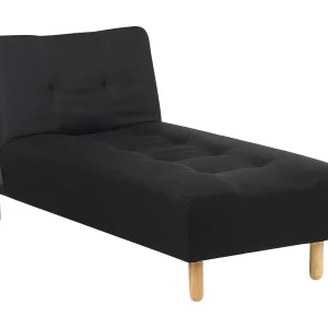 Chaise longue stof zwart ALSTEN