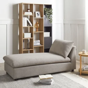 Chaise longue stof taupe VIZILLE