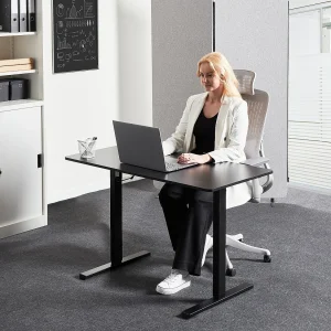 Bureau elektrisch verstelbaar zwart 120 x 60 cm TAVARES