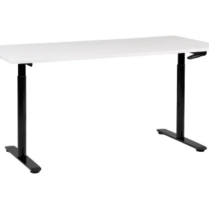 Bureau handmatig verstelbaar wit/zwart 160 x 72 cm DESTINAS