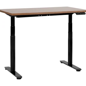 Bureau elektrisch verstelbaar donkerhout/zwart 120 x 72 cm DESTINAS Bureau elektrisch verstelbaar donkerhout/zwart 120 x 72 cm DESTINAS