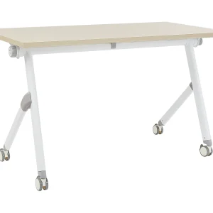 Inklapbaar bureau BENDI Lichtbruin 120 cm 60 cm met wielen Inklapbaar bureau BENDI Lichtbruin 120 cm 60 cm met wielen