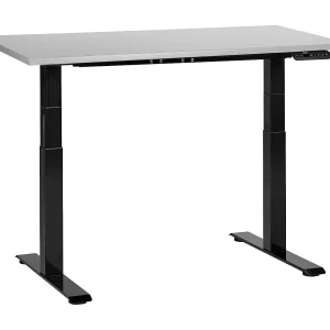 Bureau elektrisch verstelbaar grijs/zwart 120 x 72 cm DESTINES Bureau elektrisch verstelbaar grijs/zwart 120 x 72 cm DESTINES