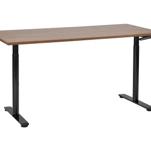 Bureau handmatig verstelbaar donkerbruin/zwart 160 x 72 cm DESTINAS