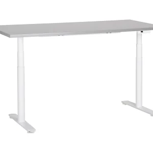 Bureau elektrisch verstelbaar grijs/wit 160 x 72 cm DESTINAS Bureau elektrisch verstelbaar grijs/wit 160 x 72 cm DESTINAS