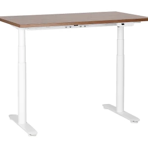 Bureau elektrisch verstelbaar donkerhout/wit 120 x 72 cm DESTINAS Bureau elektrisch verstelbaar donkerhout/wit 120 x 72 cm DESTINAS