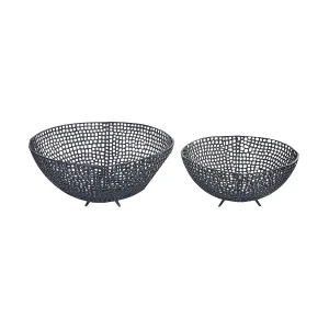 Decoratieve schaal set van 2 zwart KRUKUT Decoratieve schaal set van 2 zwart KRUKUT