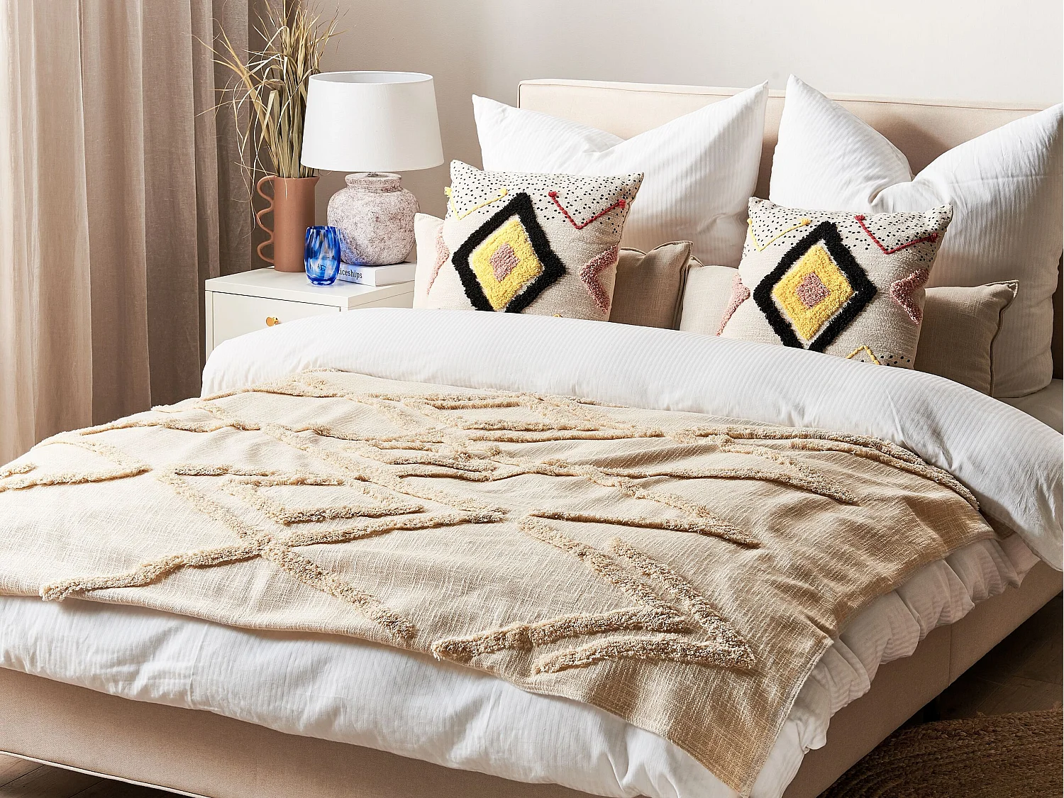 Plaid MORBI Katoen 130 x 180 cm Beige
