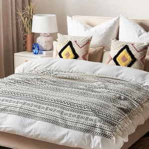 Plaid PANVEL Katoen 130 x 180 cm Wit Plaid PANVEL Katoen 130 x 180 cm Wit