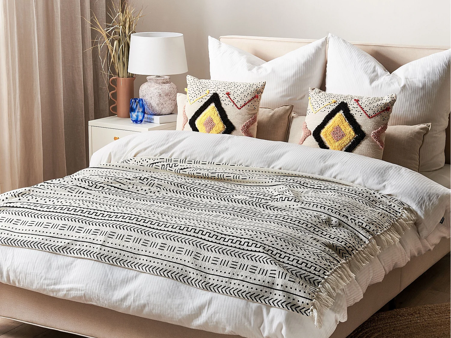 Plaid PANVEL Katoen 130 x 180 cm Wit