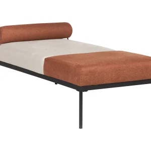 Chaise longue kunstlinnen beige/goudbruin MALMOS