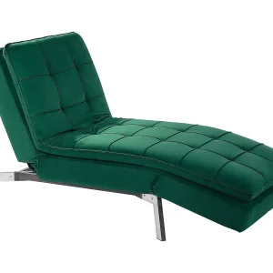 Chaise longue fluweel groen LOIRET Chaise longue fluweel groen LOIRET