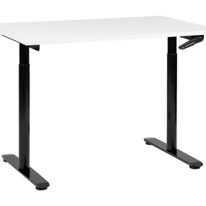 Bureau handmatig verstelbaar wit/zwart 120 x 72 cm DESTINAS