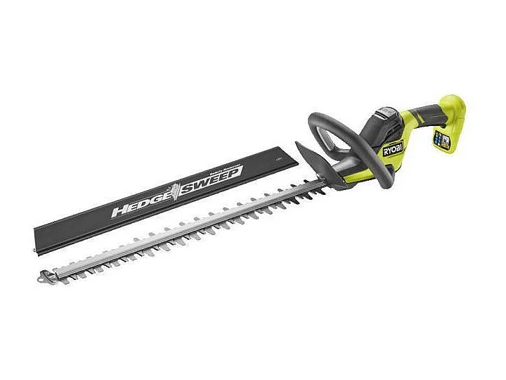 Draadloze RYOBI ONE+ 18V heggenschaar, 55 cm dubbelwerkend mes, 24 mm tandafstand, ergonomisch ontwerp, zonder batterij en lader