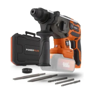 Draadloze klopboormachine 40V brushless SDS-Plus Dual Power POWDP15680 met 3 boren, 2 beitels en harde koffer Draadloze klopboormachine 40V brushless SDS-Plus Dual Power POWDP15680 met 3 boren, 2 beitels en harde koffer