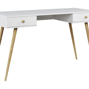 Bureau NATURA 135 cm Mat Wit met 2 laden