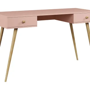 Bureau NATURA 135 cm Poederroze met 2 laden