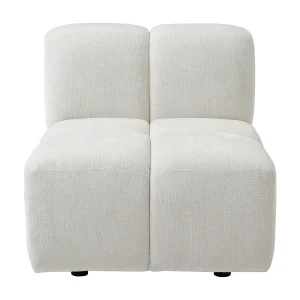 Fauteuil in getextureerde stof van gebroken witte kleur CARLIVI