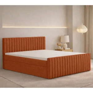 Boxspringbed met matras en opbergbox, chenillestof Flow, Koper, 120×200 cm, H3-Bonell, DEMETER Boxspringbed met matras en opbergbox, chenillestof Flow, Koper, 120×200 cm, H3-Bonell, DEMETER
