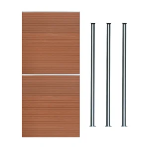 Composiet Schutting Paneel x 2 & LED Palen x 3 – Bruin