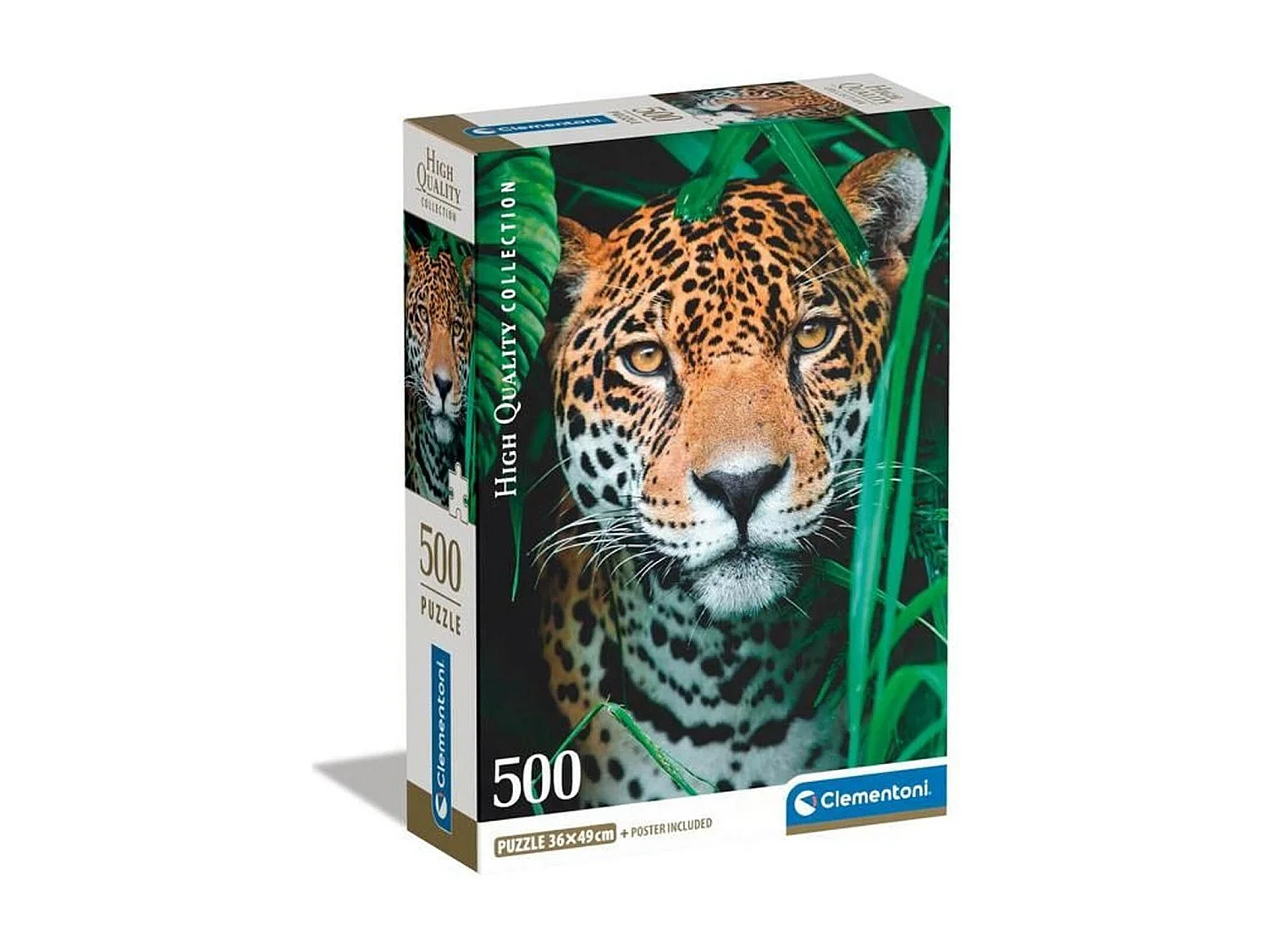 Clementoni Puzzel 500 stukjes Jaguar in de jungle - Multicolor, horizontaal formaat 49x36 cm, vanaf 10 jaar