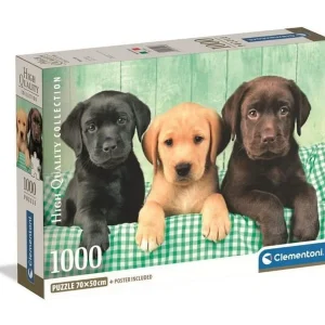Clementoni Puzzel 1000 Stukjes Drie Labradors Multicolor 70×50 cm met Poster, Horizontaal Formaat Clementoni Puzzel 1000 Stukjes Drie Labradors Multicolor 70×50 cm met Poster, Horizontaal Formaat