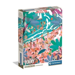Clementoni Puzzel 1000 stukjes "Zondag op het strand" 70×50 cm, multicolor, horizontaal formaat met poster inbegrepen Clementoni Puzzel 1000 stukjes "Zondag op het strand" 70×50 cm, multicolor, horizontaal formaat met poster inbegrepen
