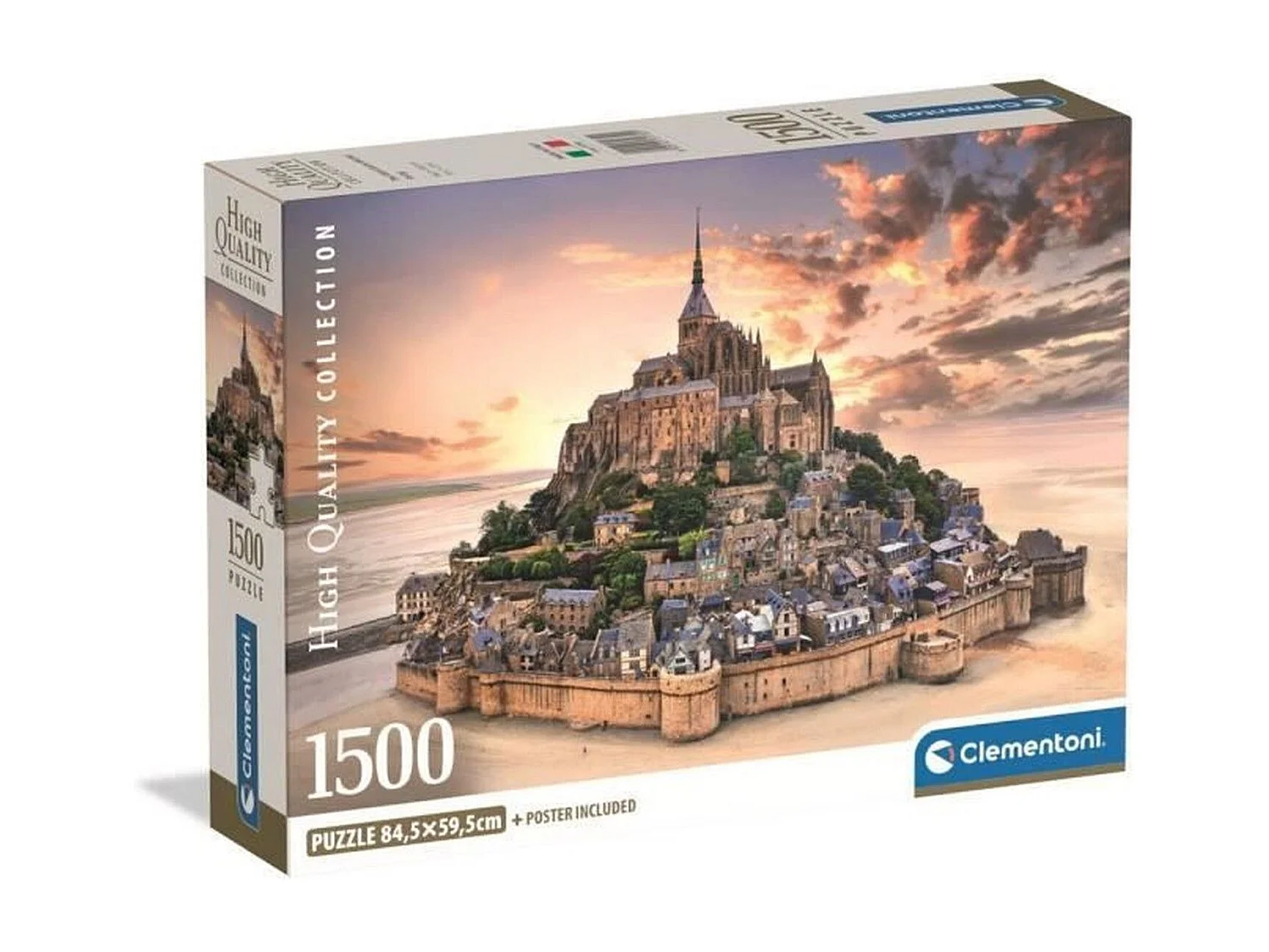 Clementoni Puzzel Le Mont Saint-Michel 1500 stukjes - Horizontaal formaat 84,3x59,2 cm met poster inbegrepen