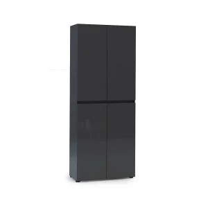 Ddumfrie schoenenrek, schoenenkast, multifunctionele entreekast, schoenenkast, gemaakt in Italië, 80x34h200 cm, antraciet Ddumfrie schoenenrek, schoenenkast, multifunctionele entreekast, schoenenkast, gemaakt in Italië, 80x34h200 cm, antraciet