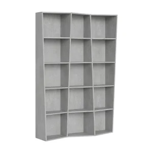 Moderne boekenkast Trek 3-modules Walnoot