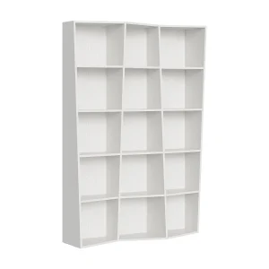 Moderne boekenkast Trek 3-modules Eiken wit