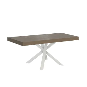 Clerk Premium 90/194×90 cm uitschuifbare tafel in duifgrijs met witte poten Clerk Premium 90/194×90 cm uitschuifbare tafel in duifgrijs met witte poten