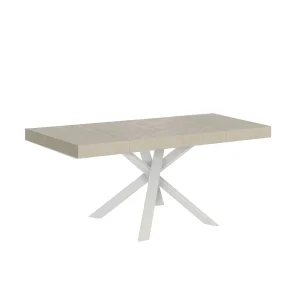 Clerk Premium Cashmere Uitschuifbare Tafel 90/194×90 cm met Witte Poten Clerk Premium Cashmere Uitschuifbare Tafel 90/194×90 cm met Witte Poten