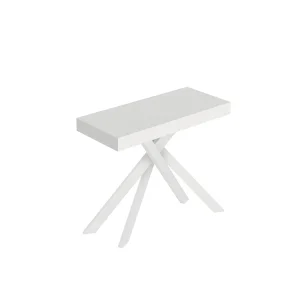 Console extensible 90×40/300 cm Saki frêne blanc pieds blancs Console extensible 90×40/300 cm Saki frêne blanc pieds blancs