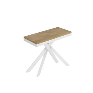 Console extensible 90×40/300 cm Saki Evolution chêne nature structure blanc Console extensible 90×40/300 cm Saki Evolution chêne nature structure blanc
