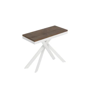 Console extensible 90×40/300 cm Saki Evolution noyer structure blanc Console extensible 90×40/300 cm Saki Evolution noyer structure blanc
